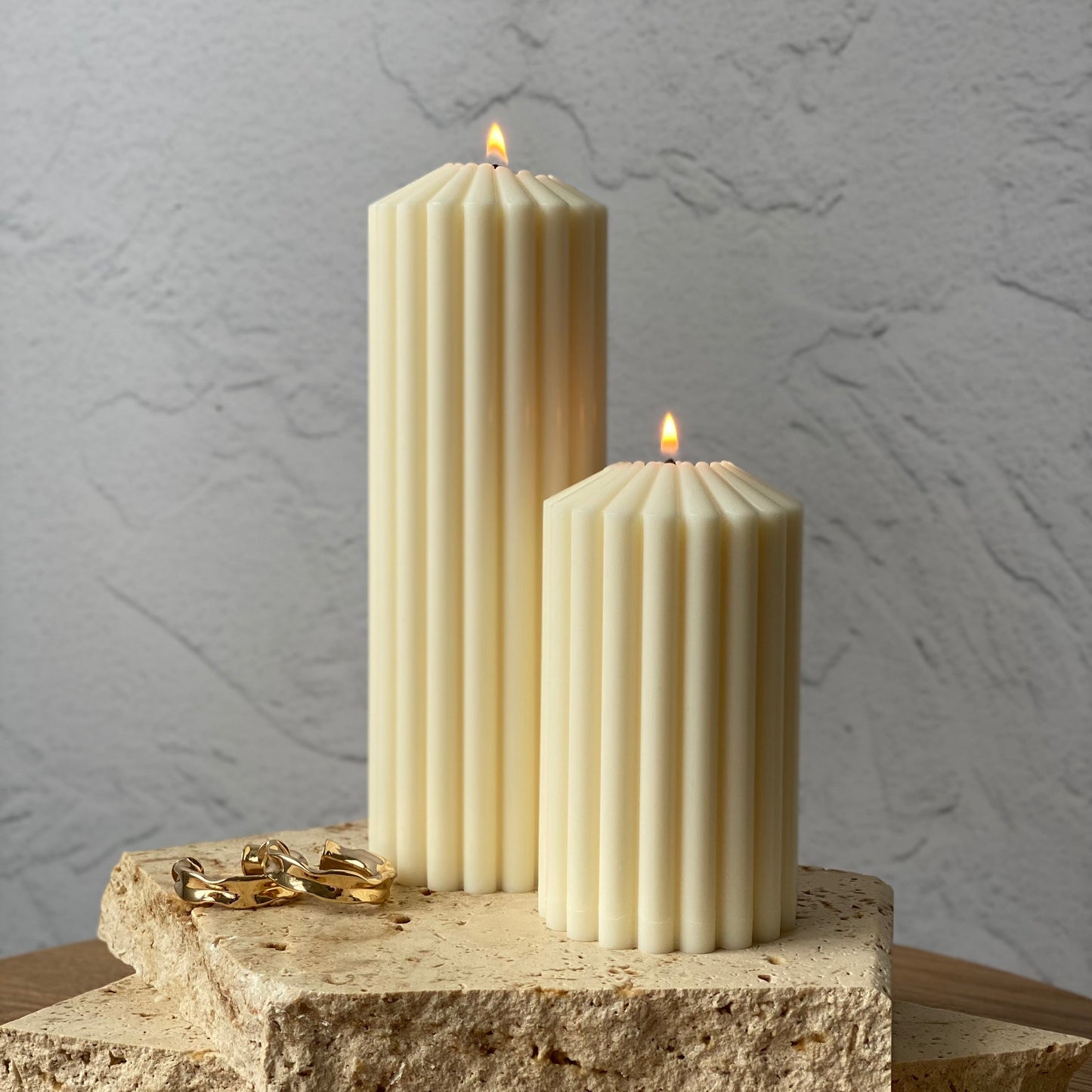 Candle Set australia Soy Candle | Ribbed Pillar Candles | Large Pillar Candles | Small pillar candles