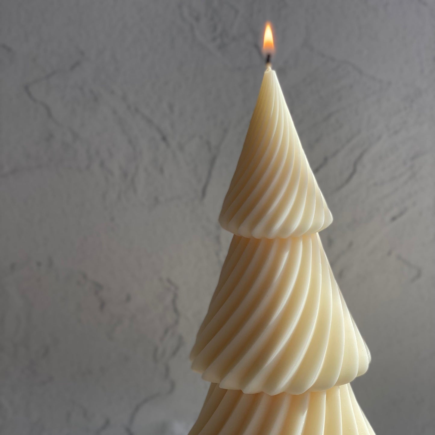 Lit Christmas tree sculptural soy candle | Christmas Table decoration ideas