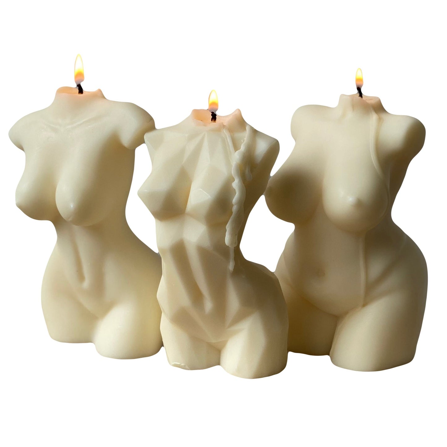 Female body sculptural soy wax candle