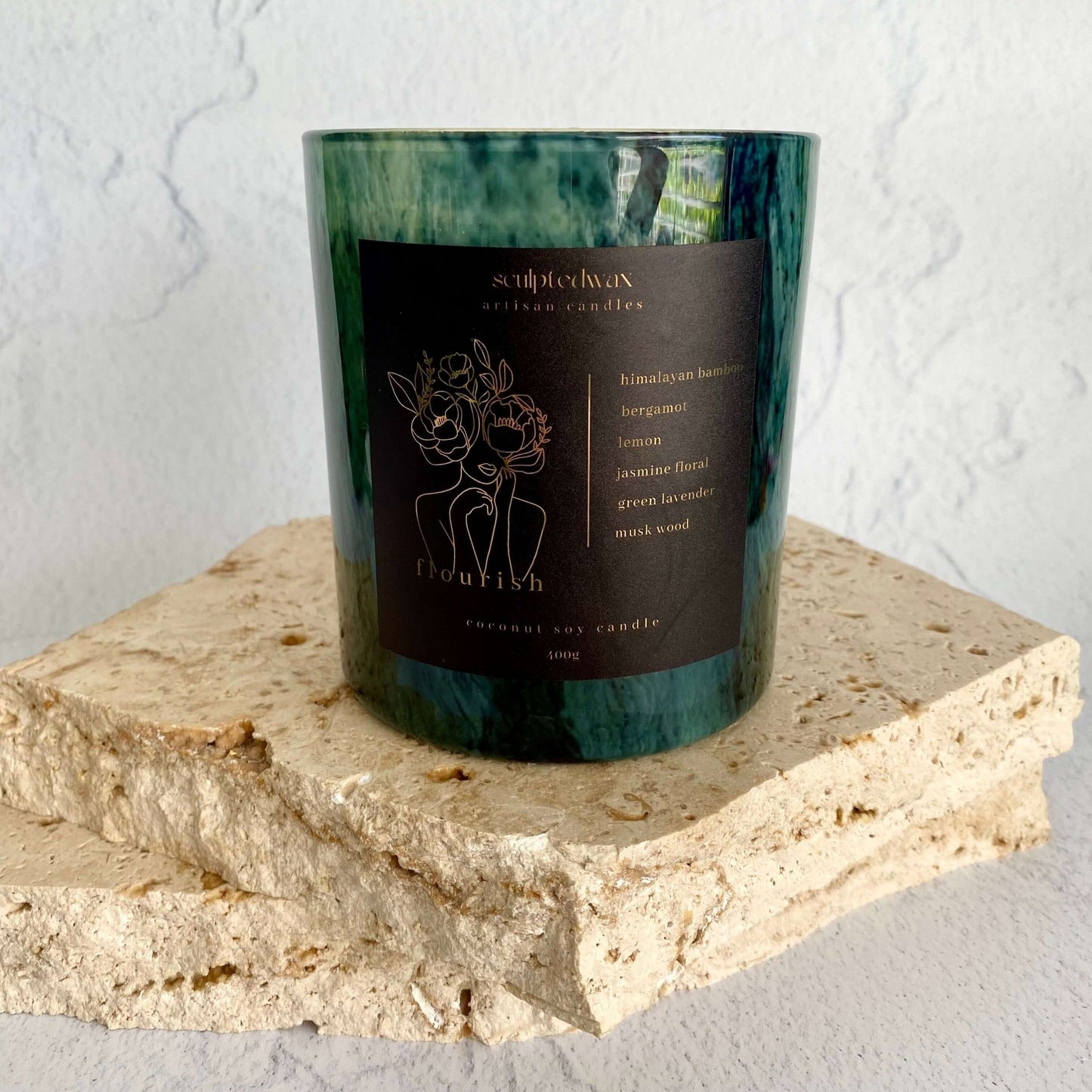 eco friendly flourish coconut soy scented candle australia | home fragrance | limited edition scents