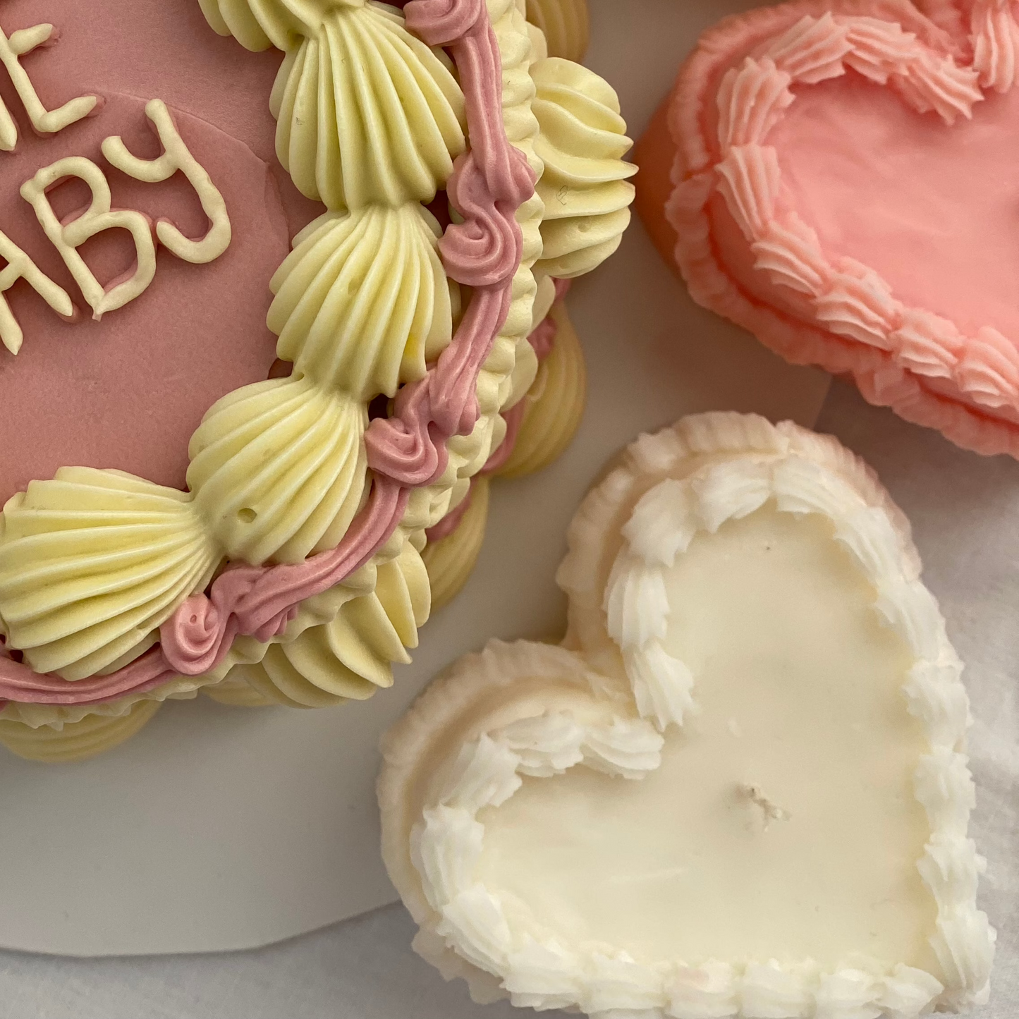 heart cake sculptural soy candle