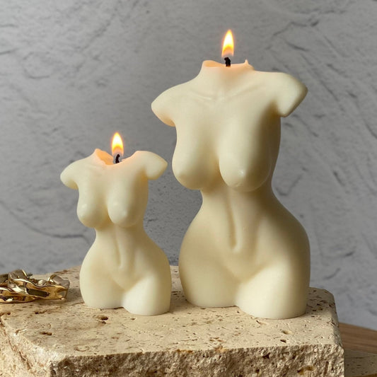 lush female body sculptural soy candle