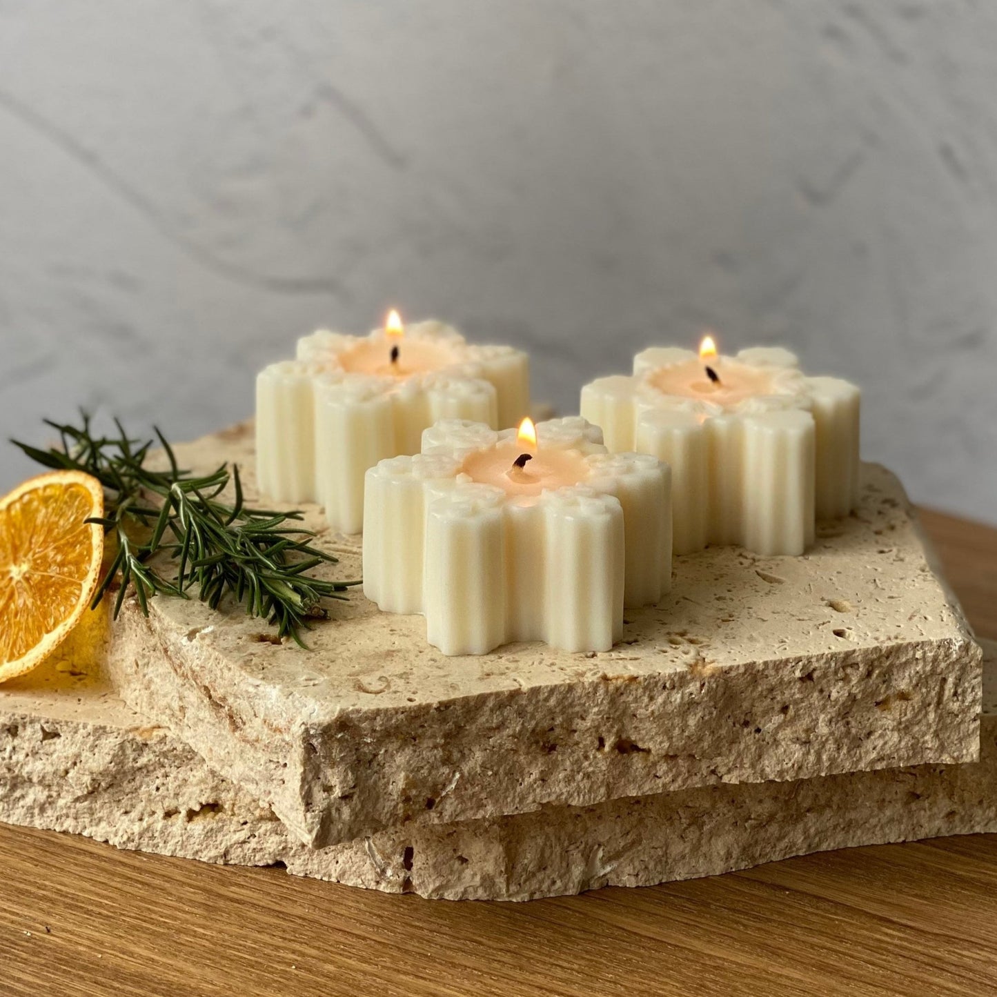 Snowflake sculptural soy candles australia