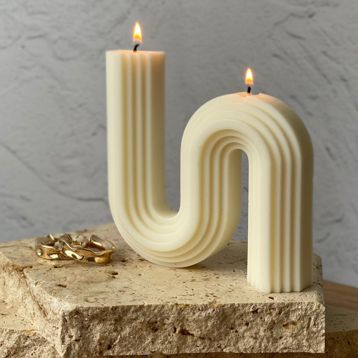 Geo Sculptural candle geometric style candle Australia