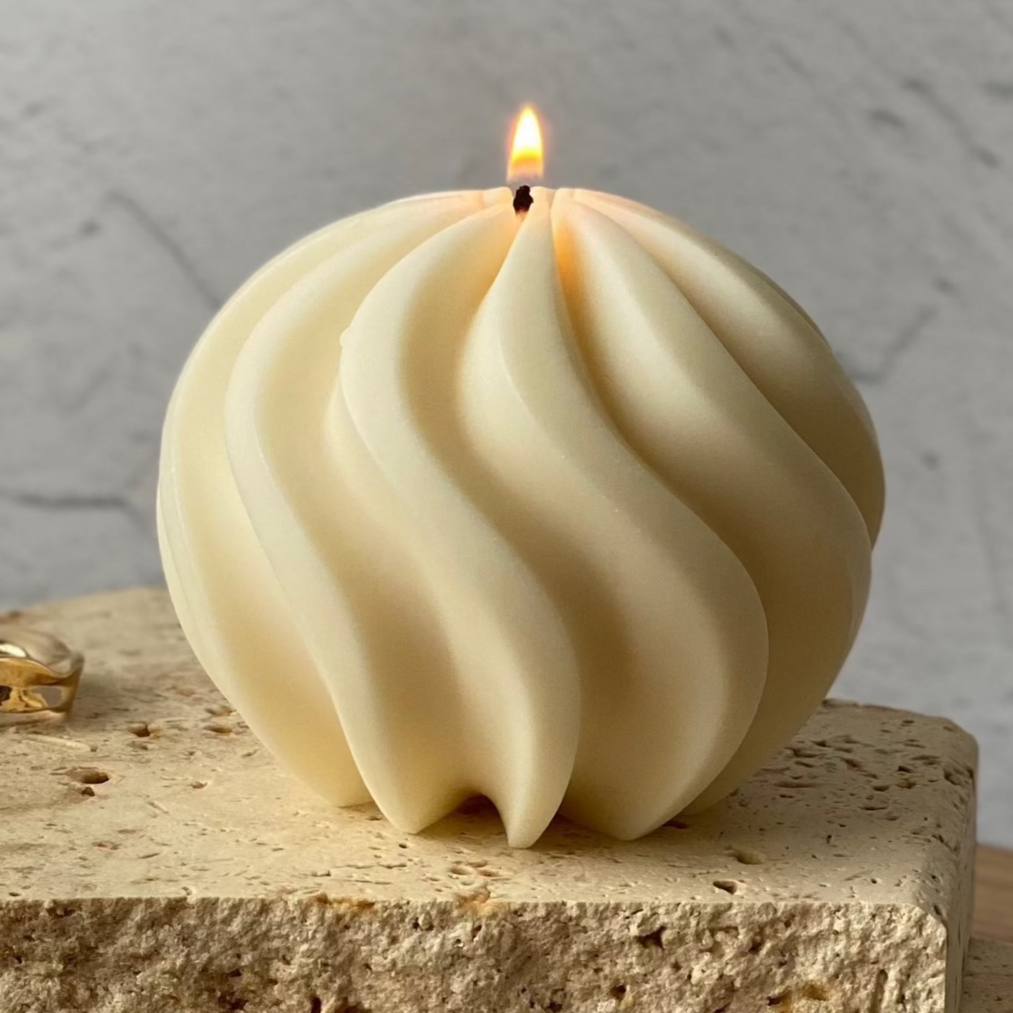 Swirl Sculptural soy wax candle by sculptedwax
