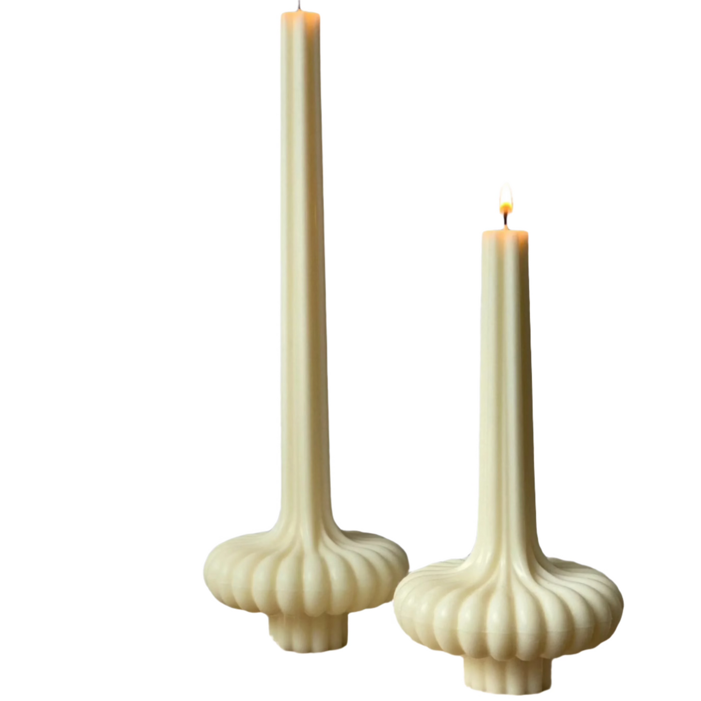 Romance ribbed pillar sculptural soy candle australia