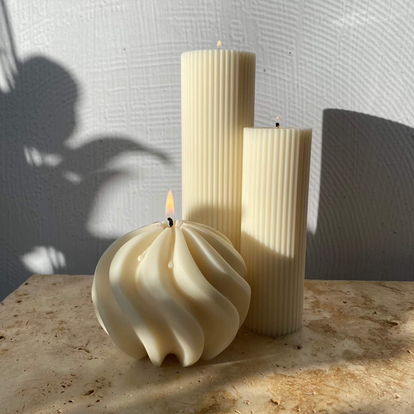 swirl candle pillar candle sculptural soy wax candles by sculptedwax