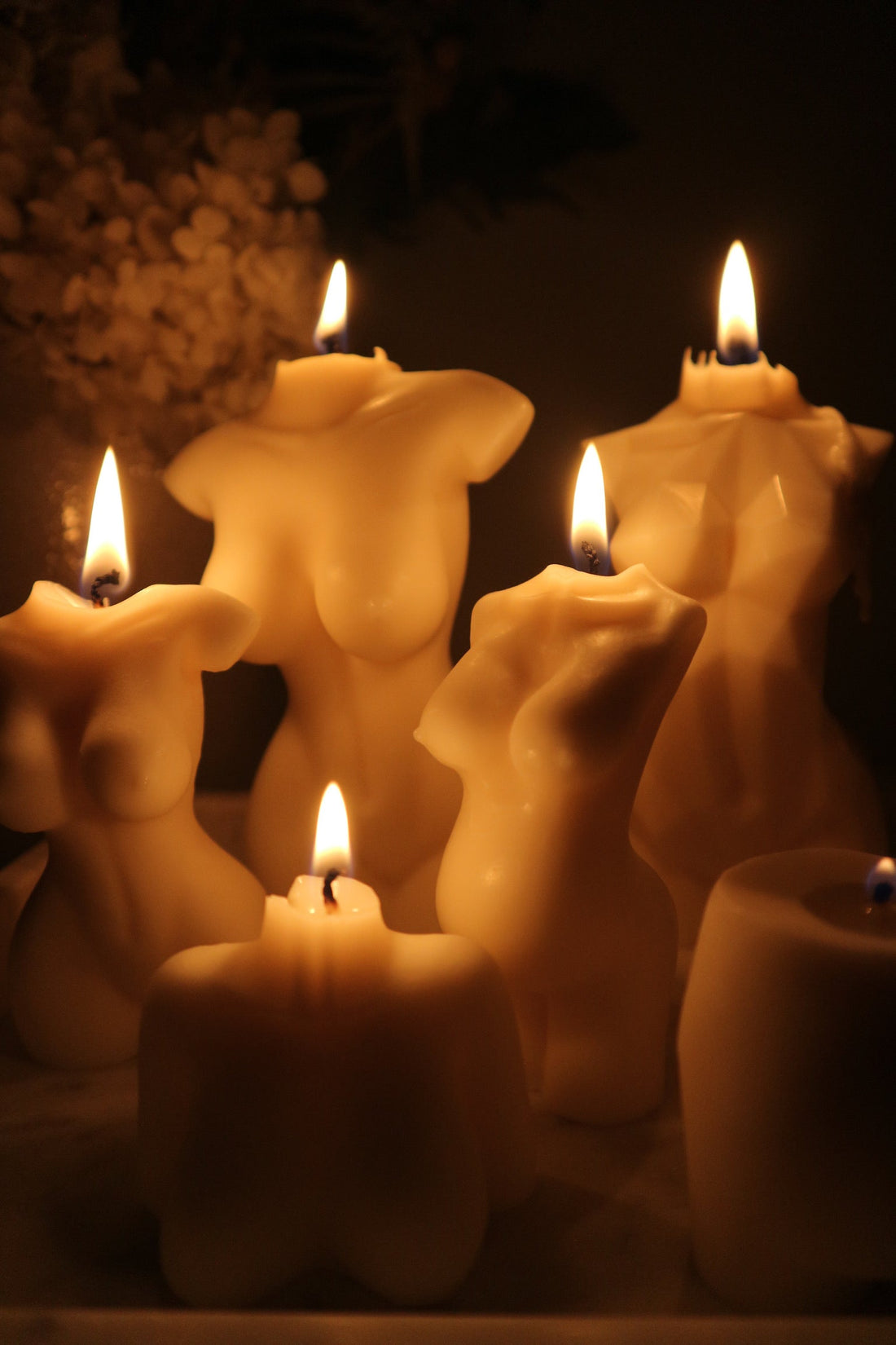 Female body soy candle for expecting mothers
