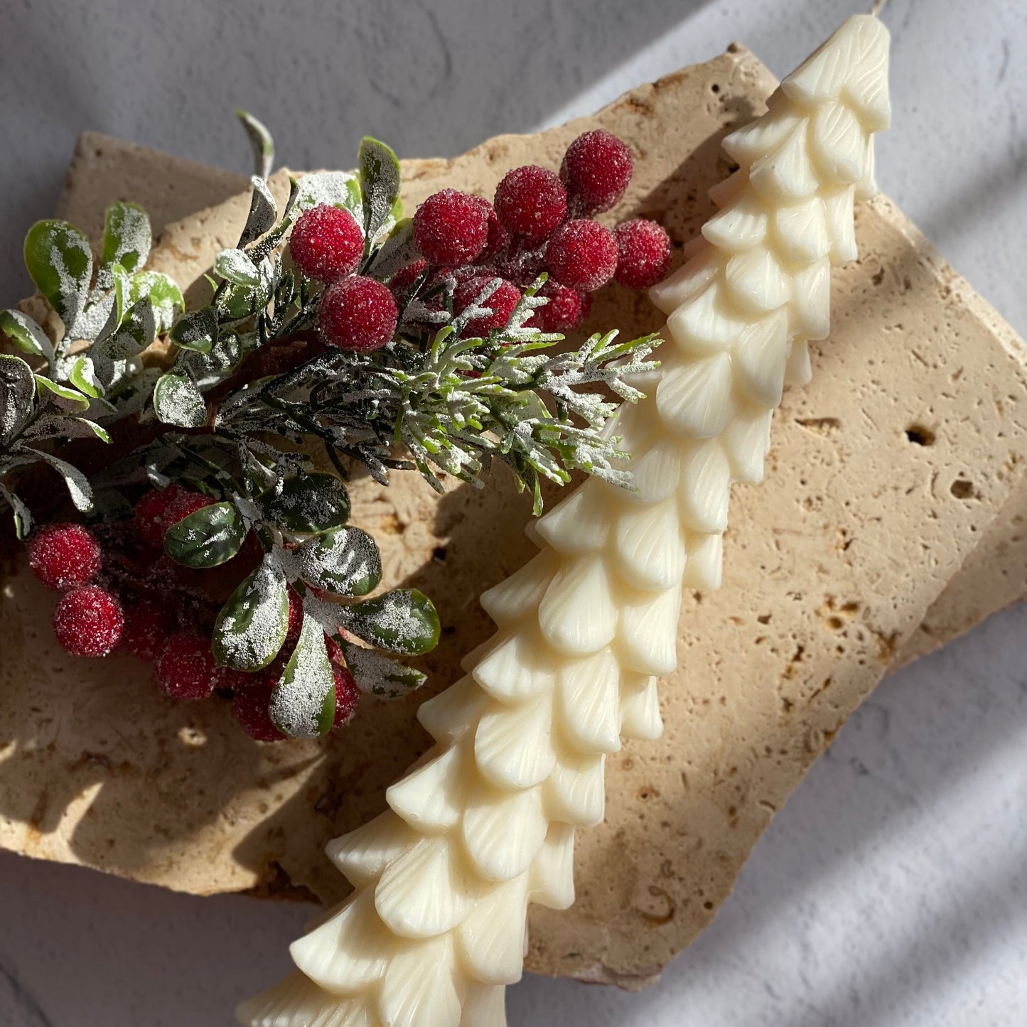 eco-friendly christmas tree sculptural soy wax candle Australia