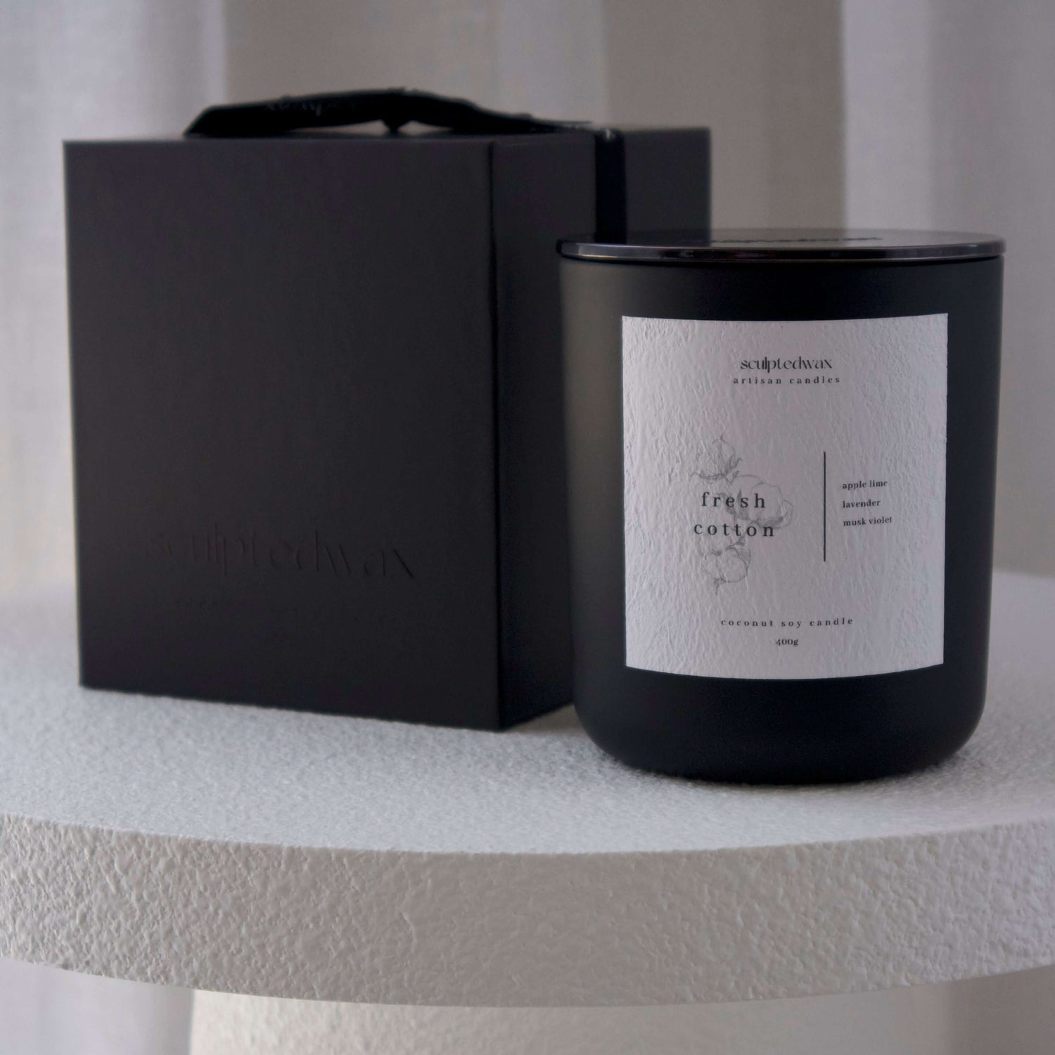 handmade luxury fresh cotton coconut soy candle | luxury candle | eco friendly scented candles | black candles