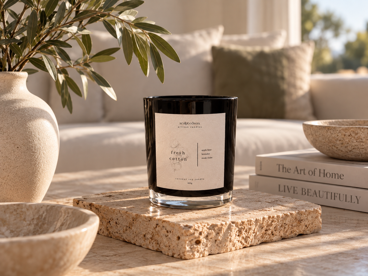 Fresh Cotton Home Fragrance Scented Candle Australia | Fresh smelling candles australia