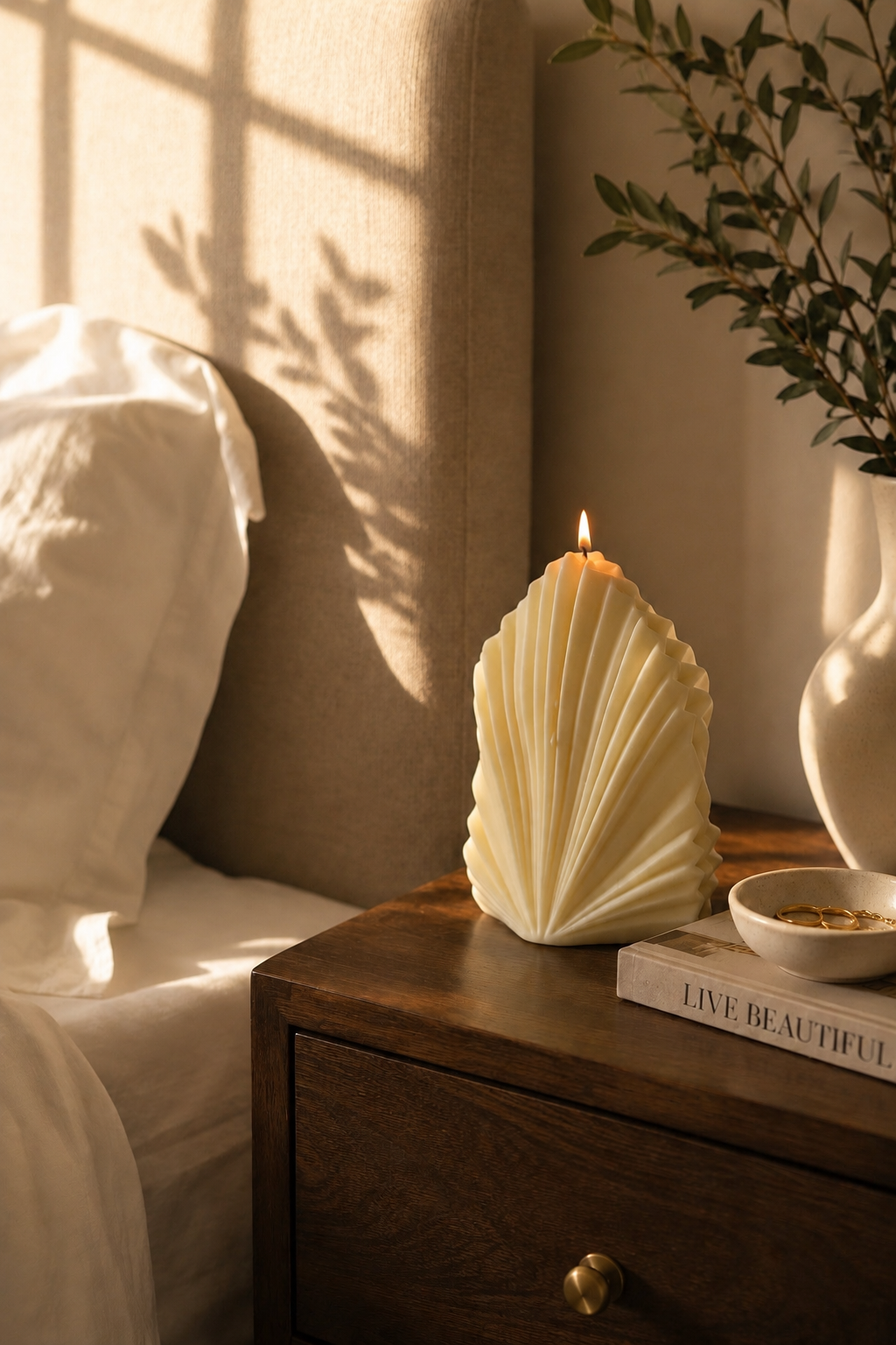 Shell design Sculptural Candle made in Australia 