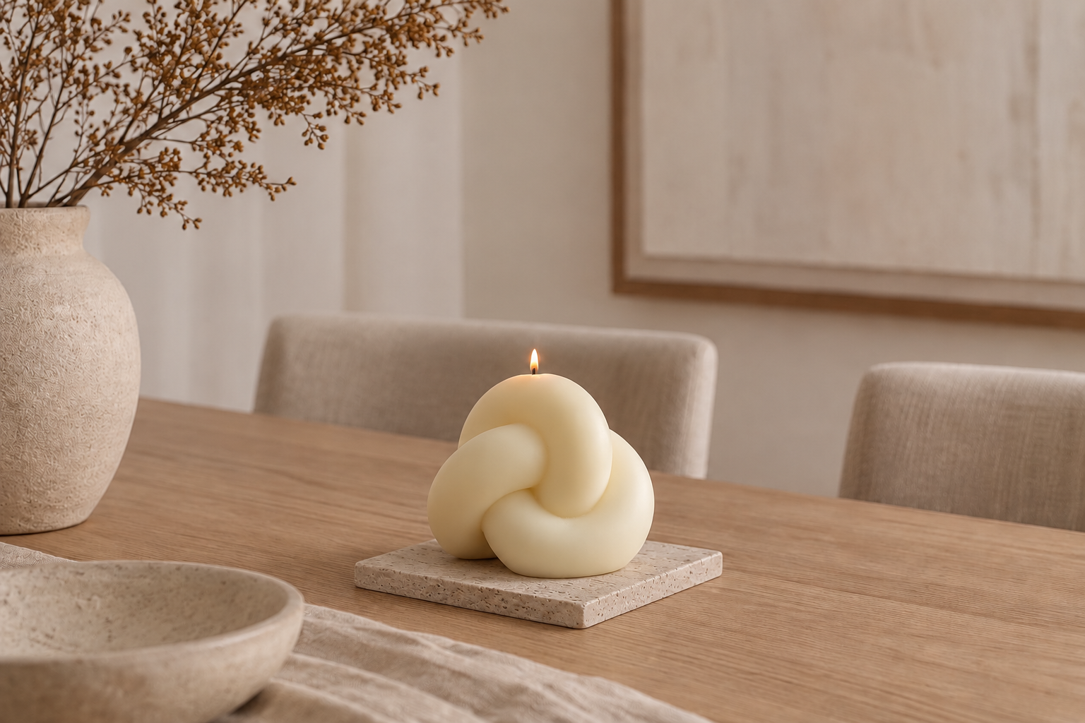 Knot Sculptural Candle Australia made with natural wax