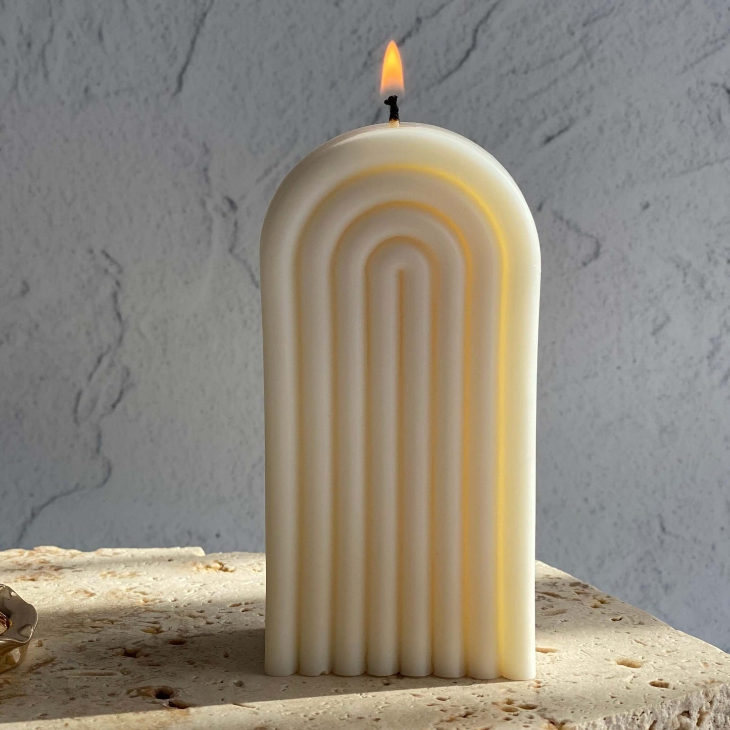 Rainbow Sculptural Soy Wax Candle by Sculptedwax