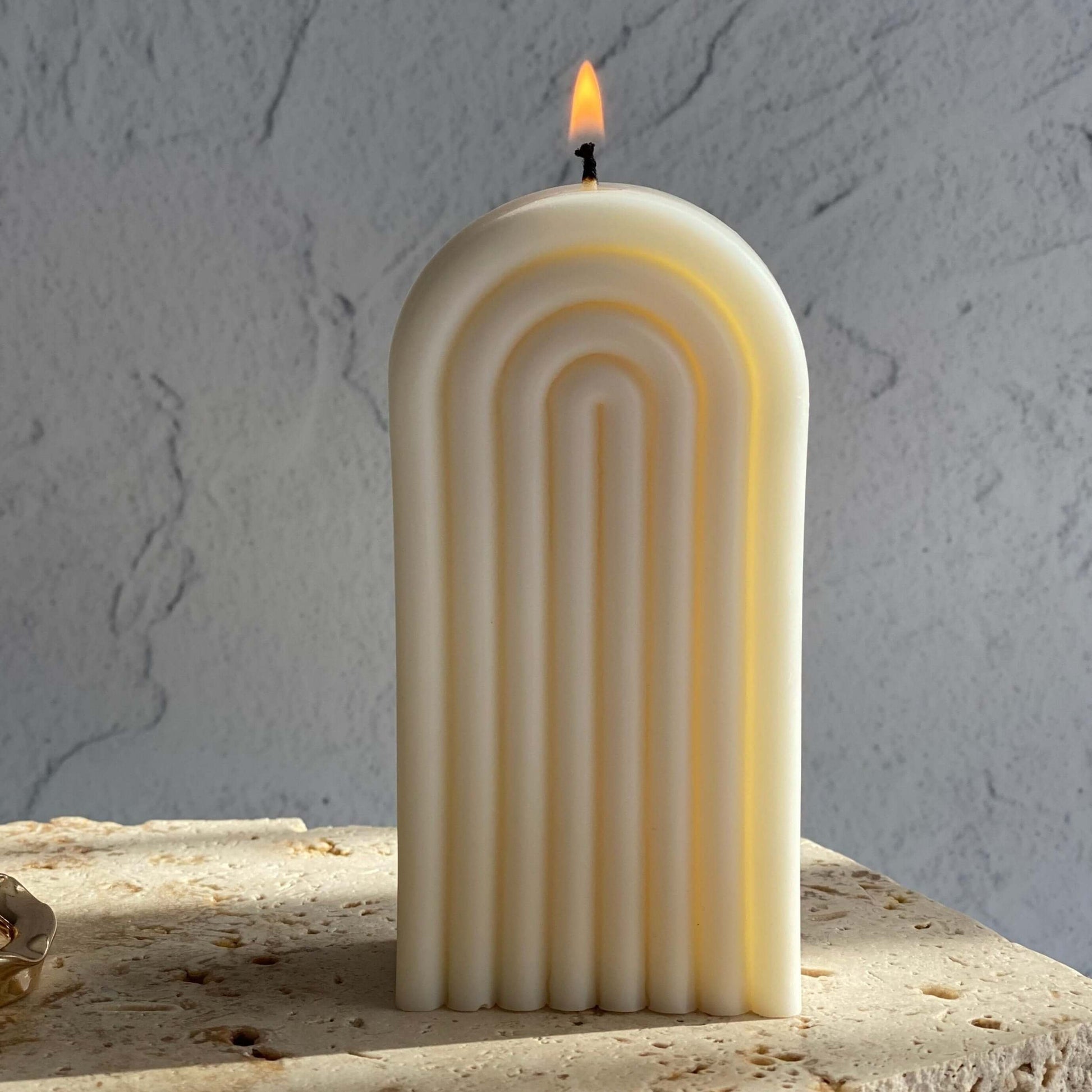 Rainbow Sculptural Soy Wax Candle by Sculptedwax