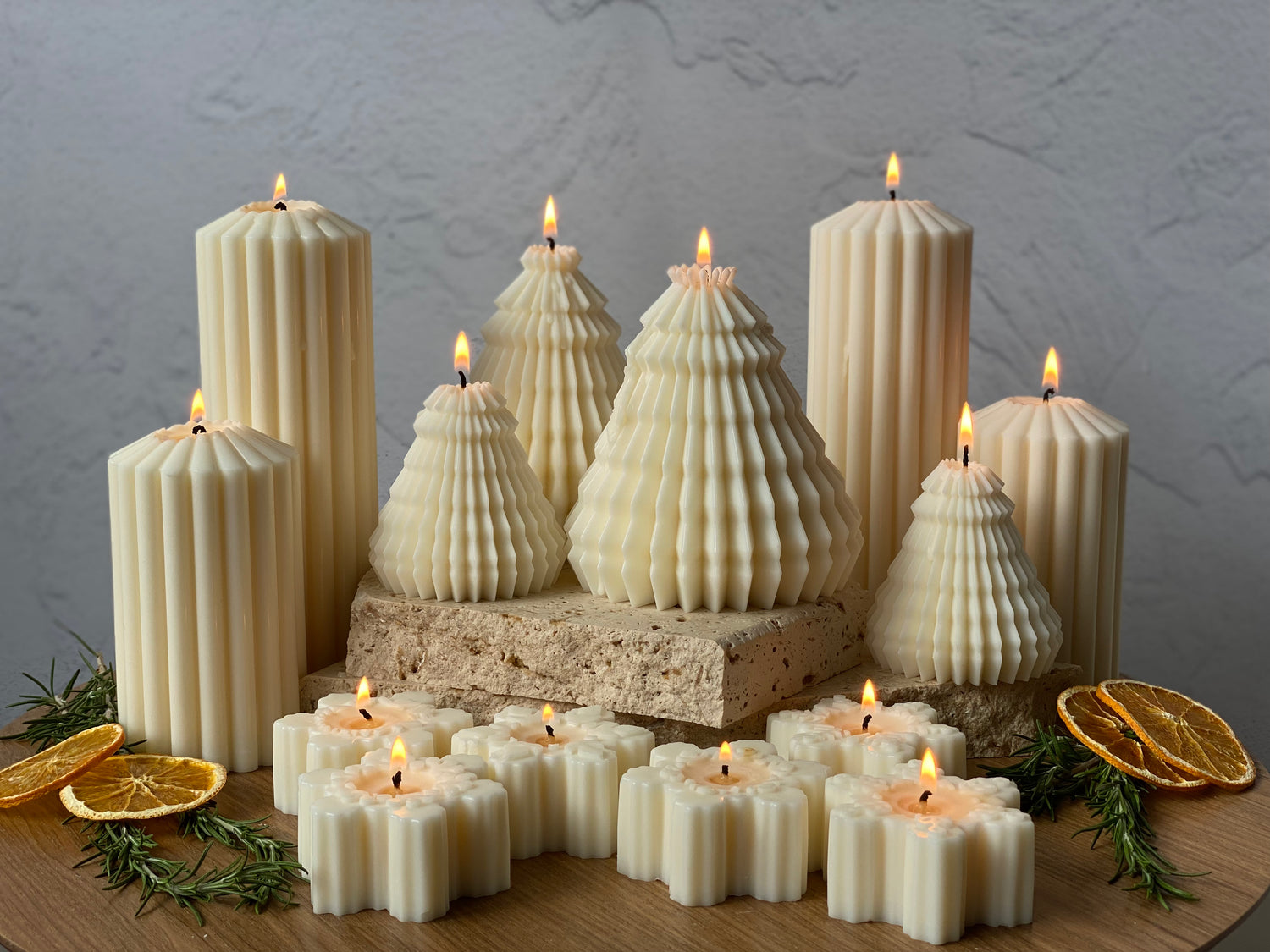 Sculptural Christmas Candles hand-poured in Australia