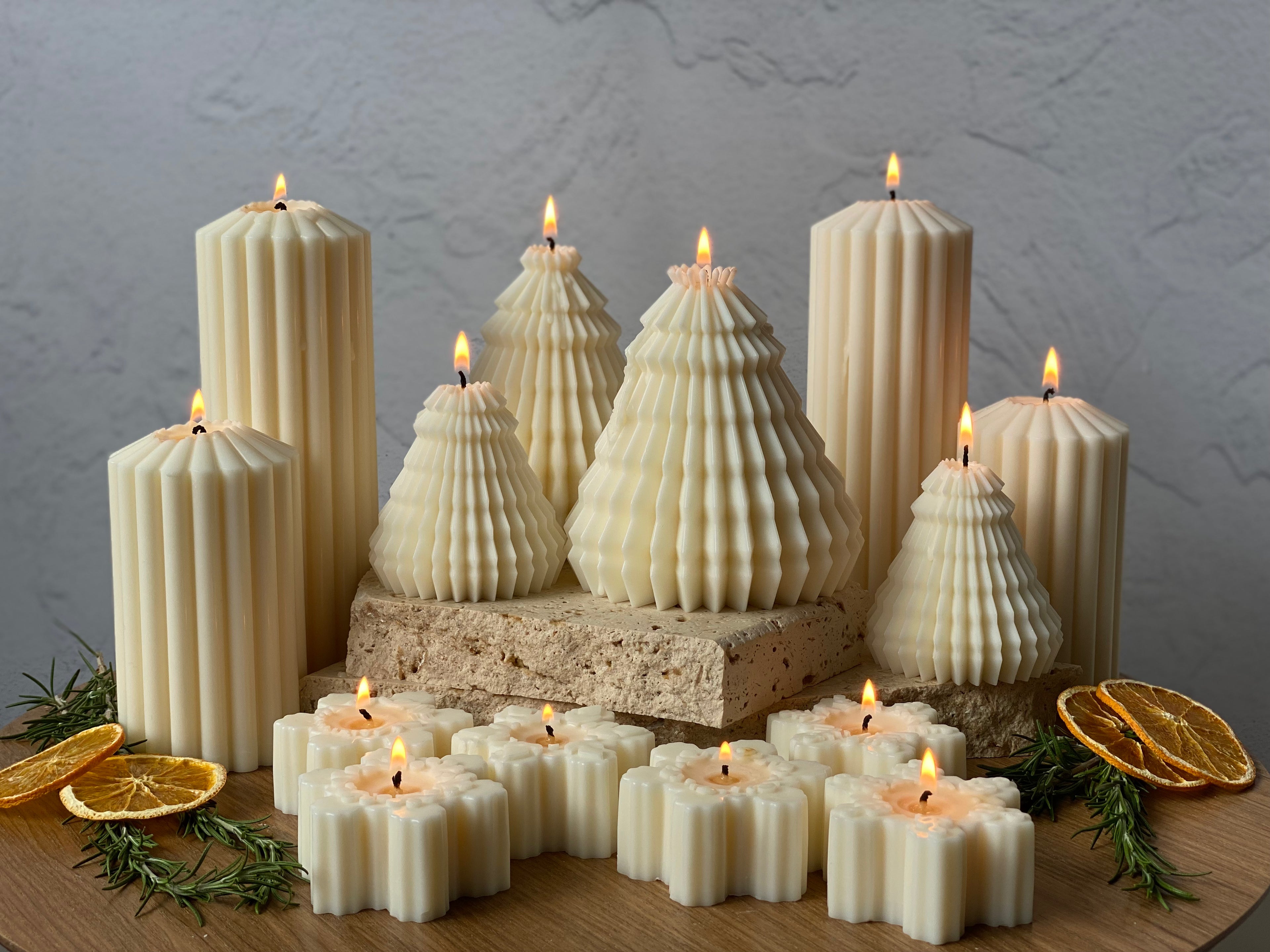 Sculptural Christmas Candles hand-poured in Australia