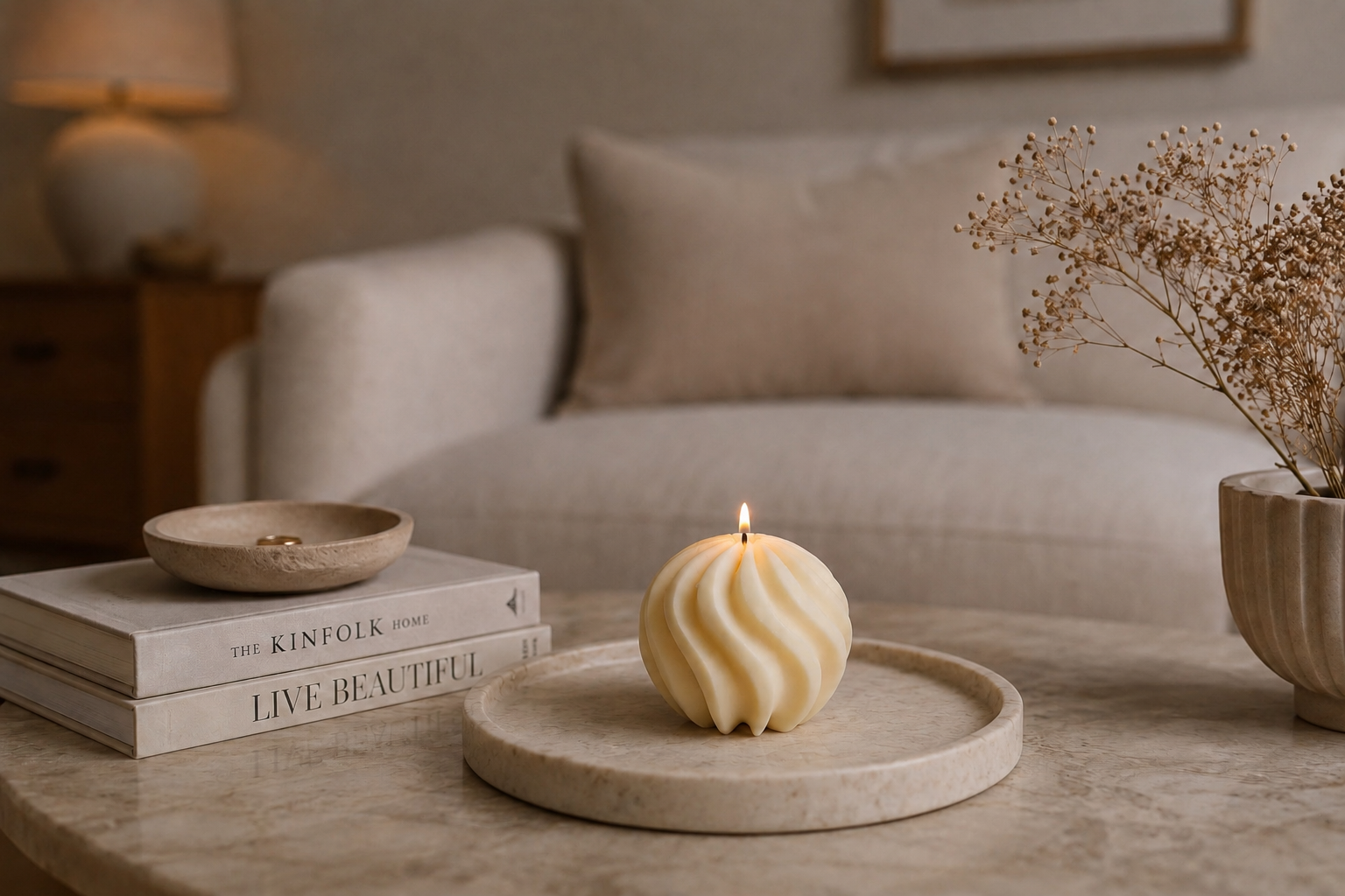 Swirl Decorative sculptural candle australia