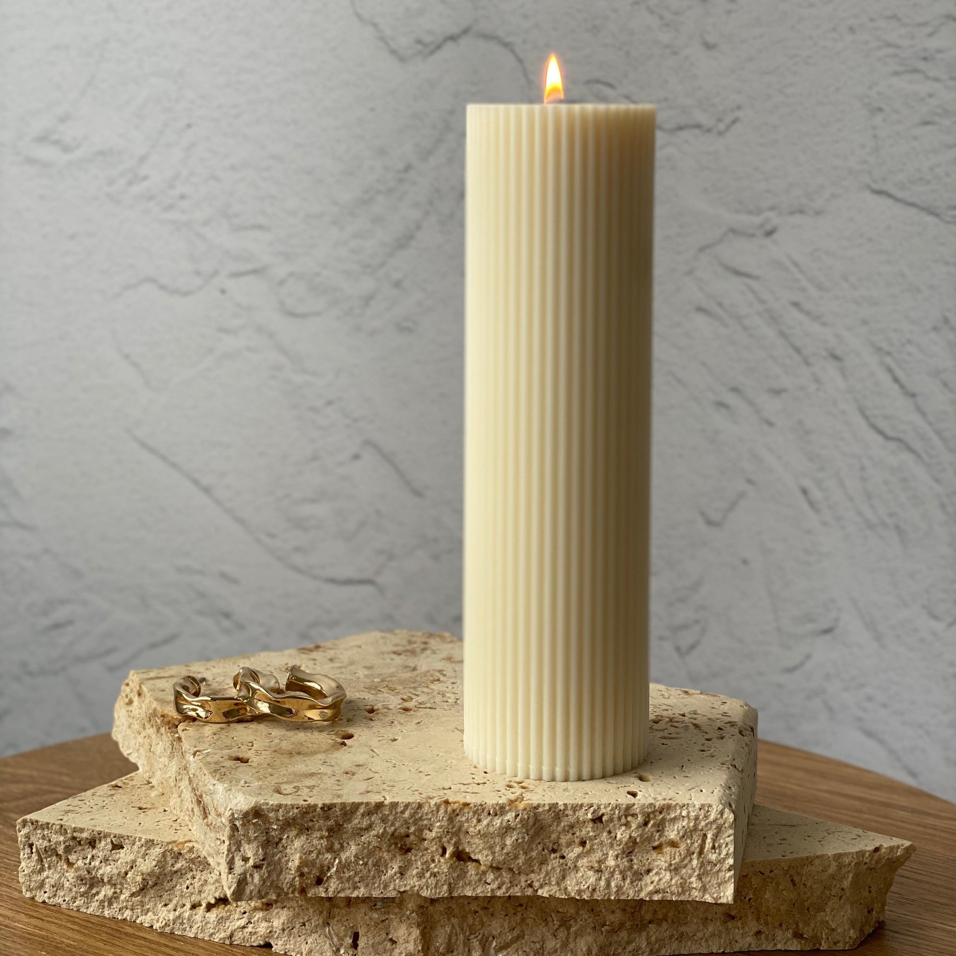 tall skye ribbed pillar candle australia | large candle | pillar candles | decorative candles | ribbed pillar candles