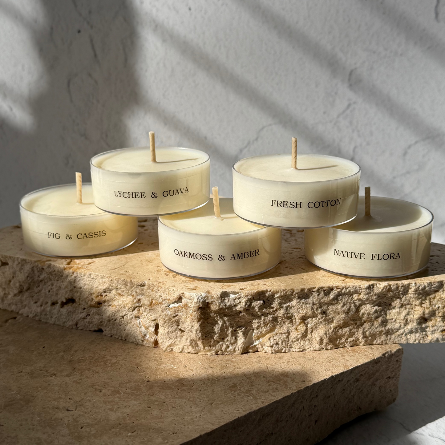 Candle Discovery Set | Fig & Cassis | Lychee & Guava | Fresh Cotton | Oakmoss & Amber | Native Flora 