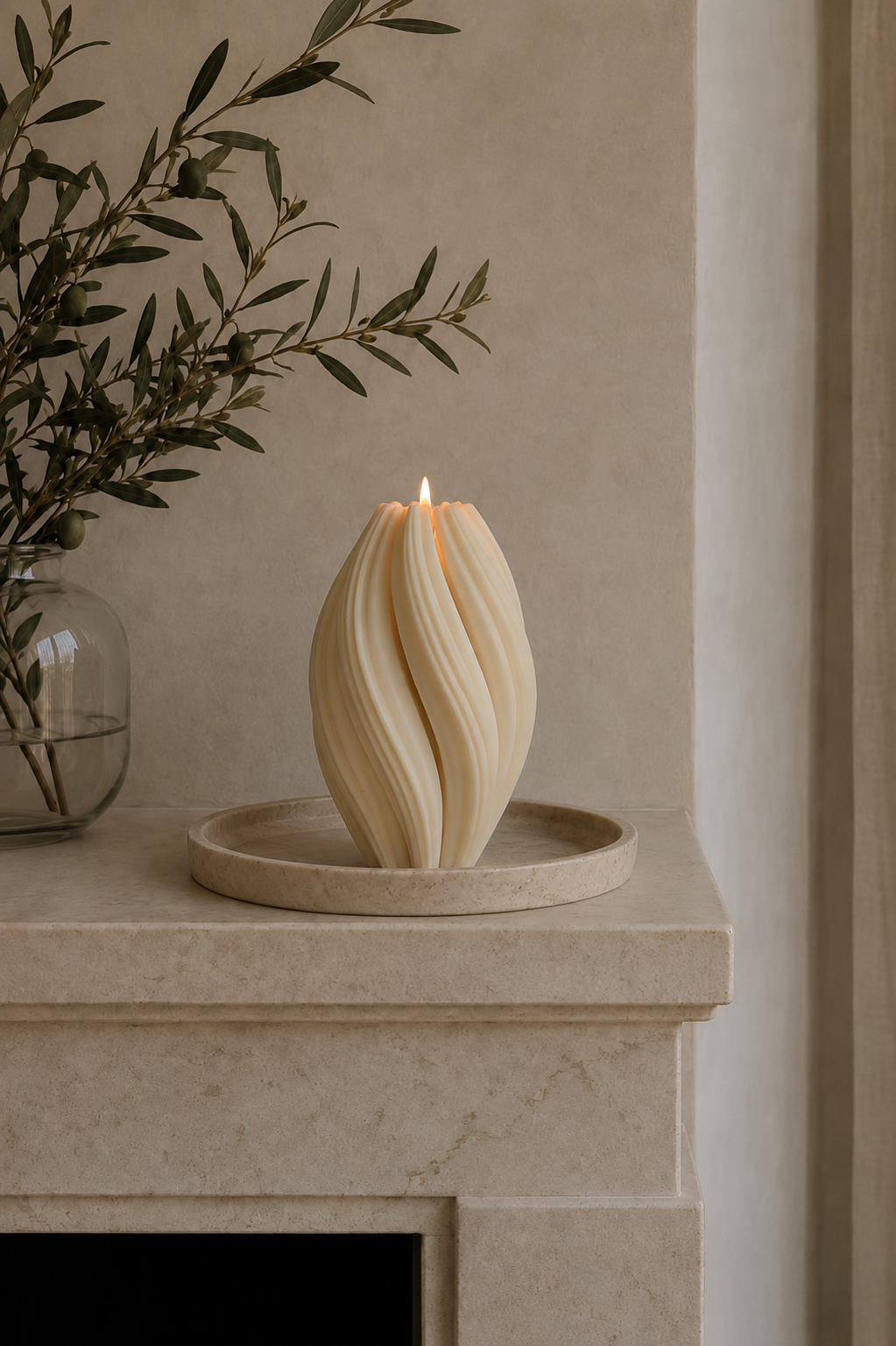 Whirl large sculptural candle Australia for modern homes