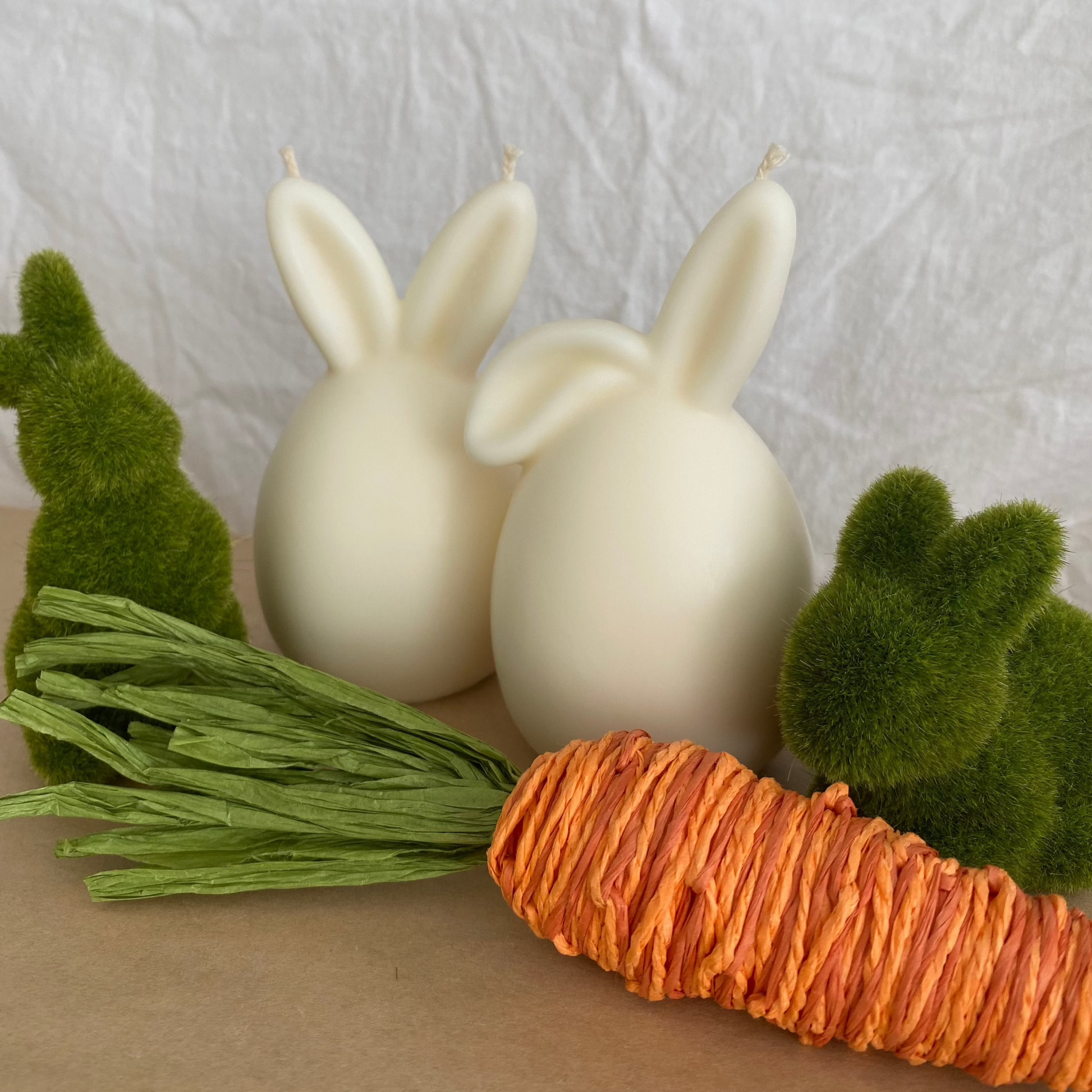 Egg shaped candles for Easter 
