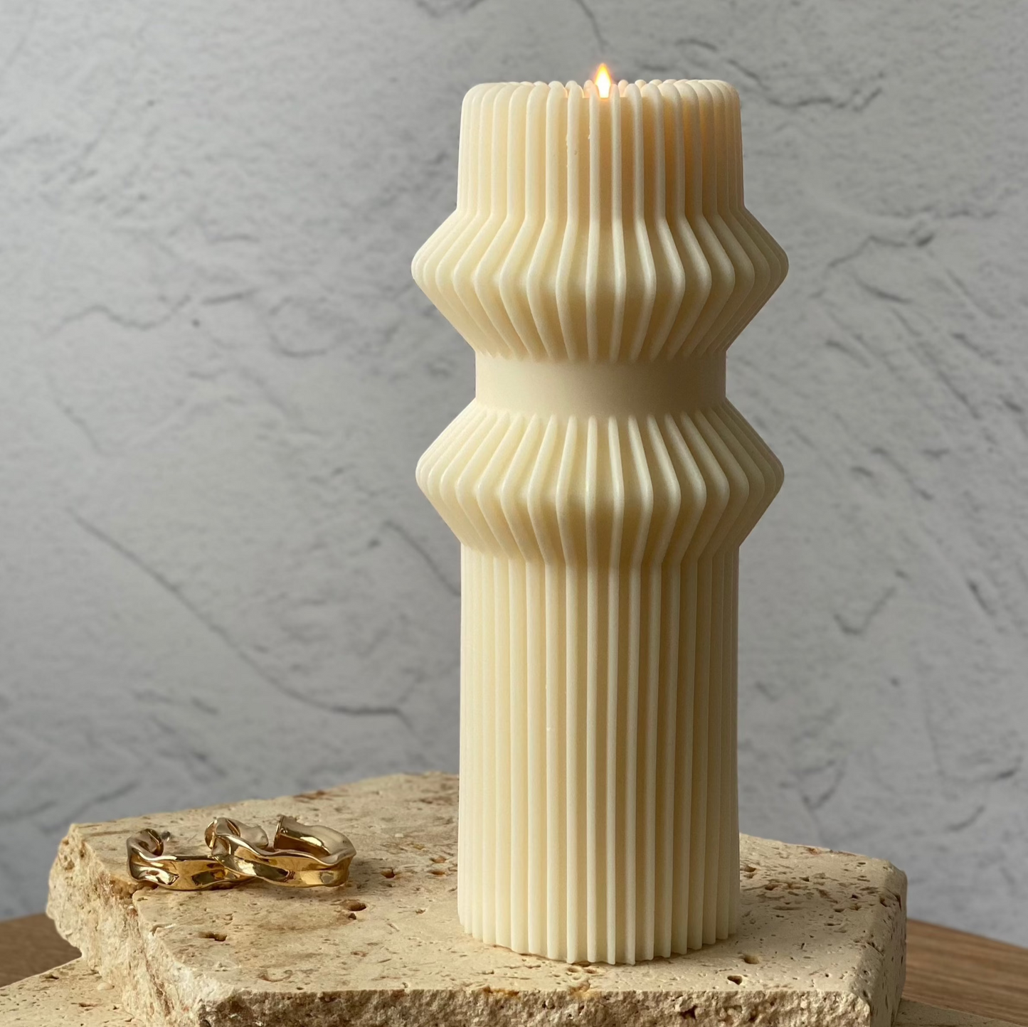 Casa 19cm Ribbed Pillar Candle Australia