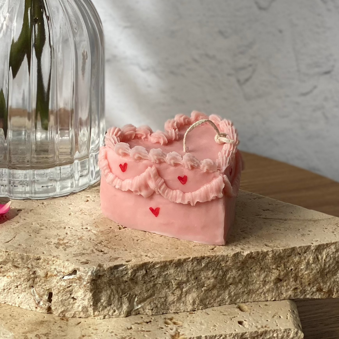 heart shaped candle | pink candles