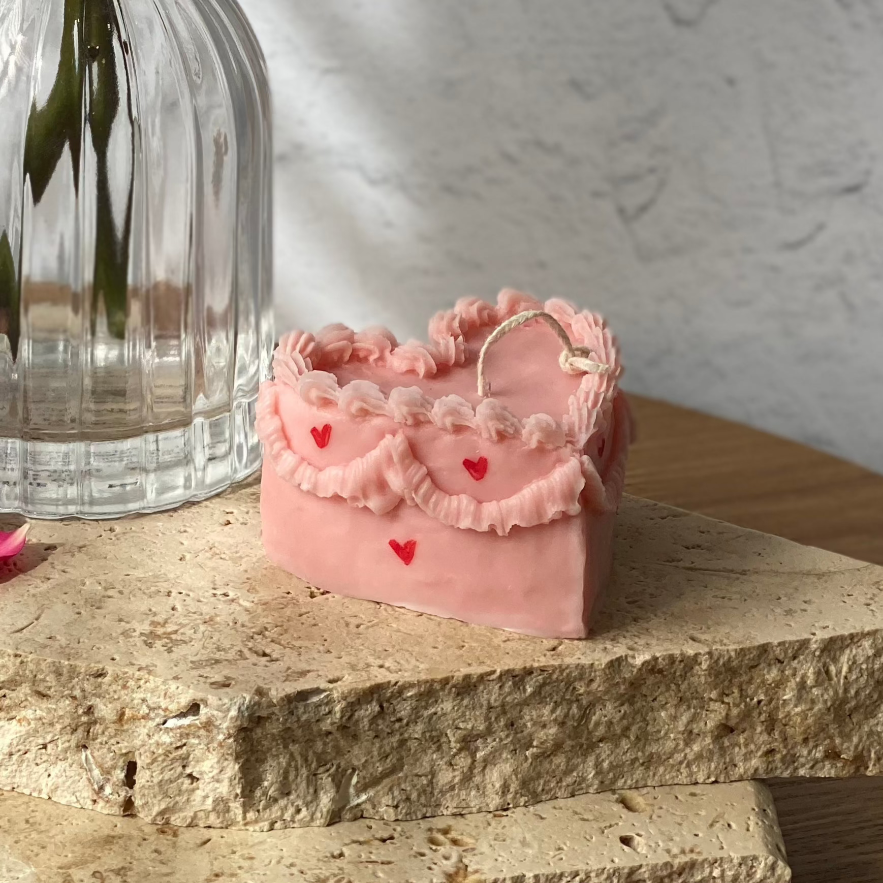 heart shaped candle | pink candles