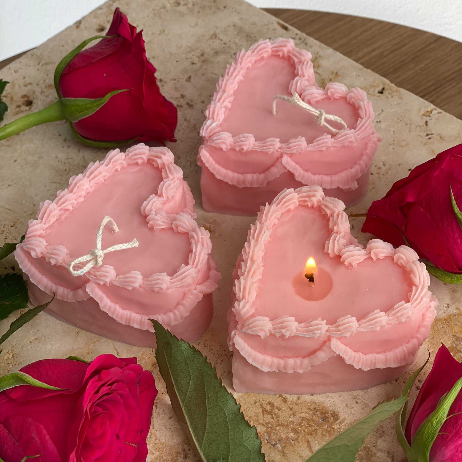 valentine's day gifts ideas | valentines day heart candles | pink candles