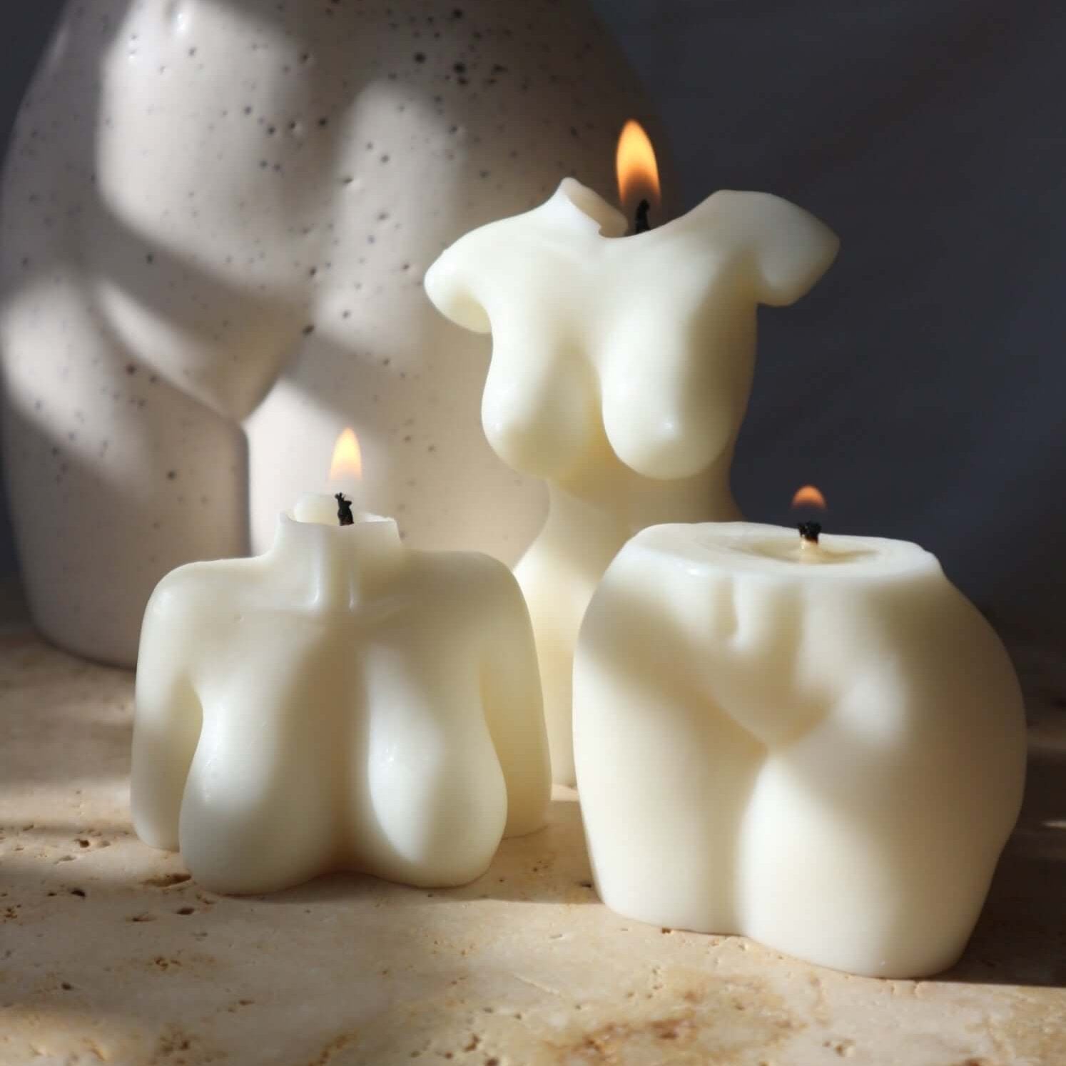 Female body scented sculptural soy candles australia